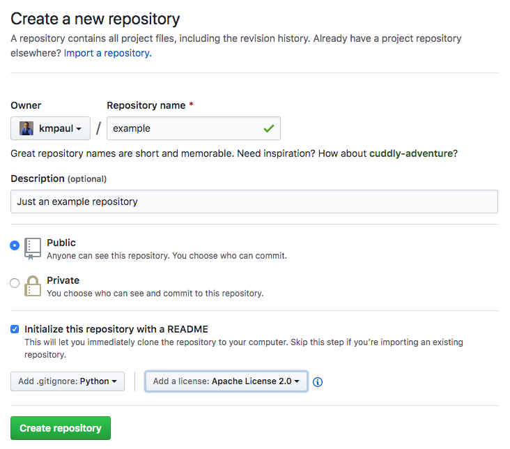 GitHub Create a Repository